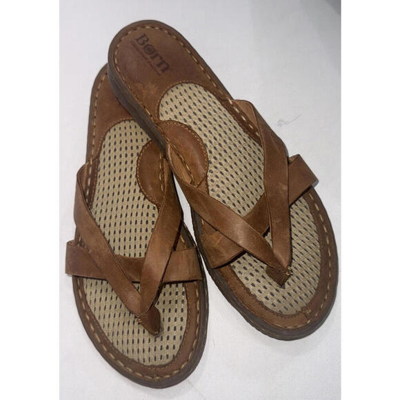 Shoes - Born Gorpcore Classic Leather Designer Minimalist Flip Flops Thong Sandals 8/39